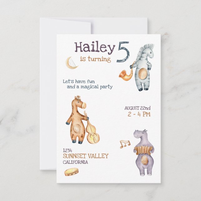 Convite Musical de Aniversário Unisex (Frente)