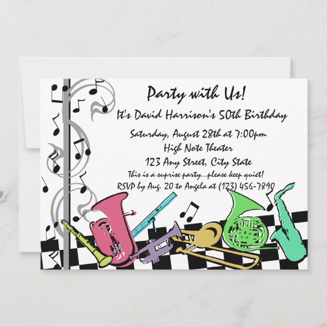 Convite Musical Hip Hop (Frente)