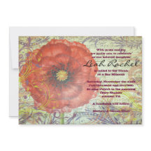 Convite MUSICAL RED POPPY Bat Mitzvah