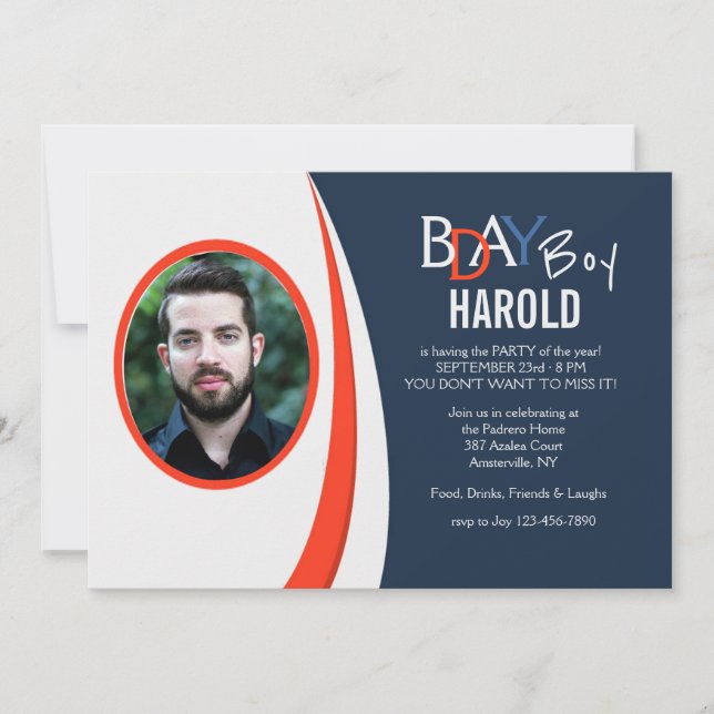 Convite na moda da foto (Frente)