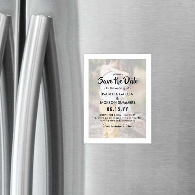 Convite Na moda Photo Overlay Modern Weding Date (Casament (Criador carregado)