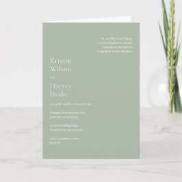 Convite Na moda Sage Green Modern Wedding