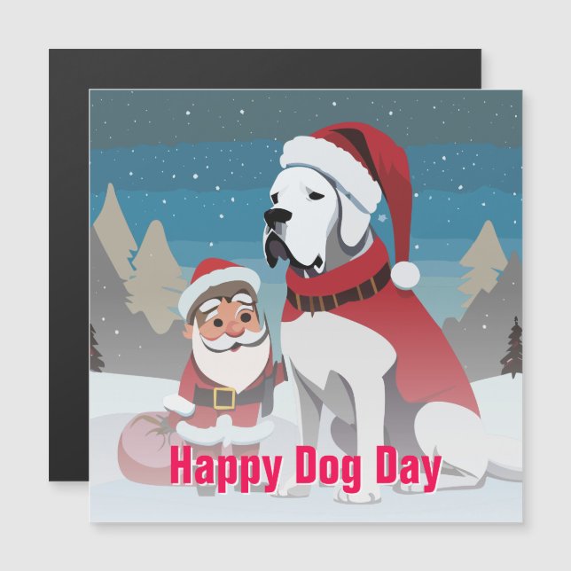 Convite Natal com Dogue Alemão (Frente/Verso)
