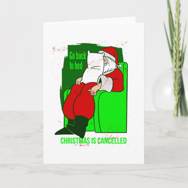 Convite natal covid cancelado papai noel engraçado (Frente)