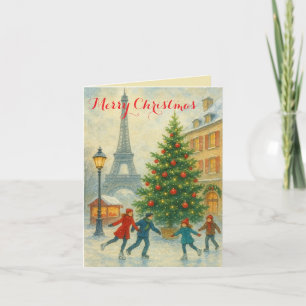 Convite Natal em Paris Torre Eiffel Inverno Personalizado