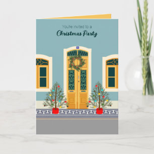 Convite Natal Férias da Casa Festiva Portuguesa