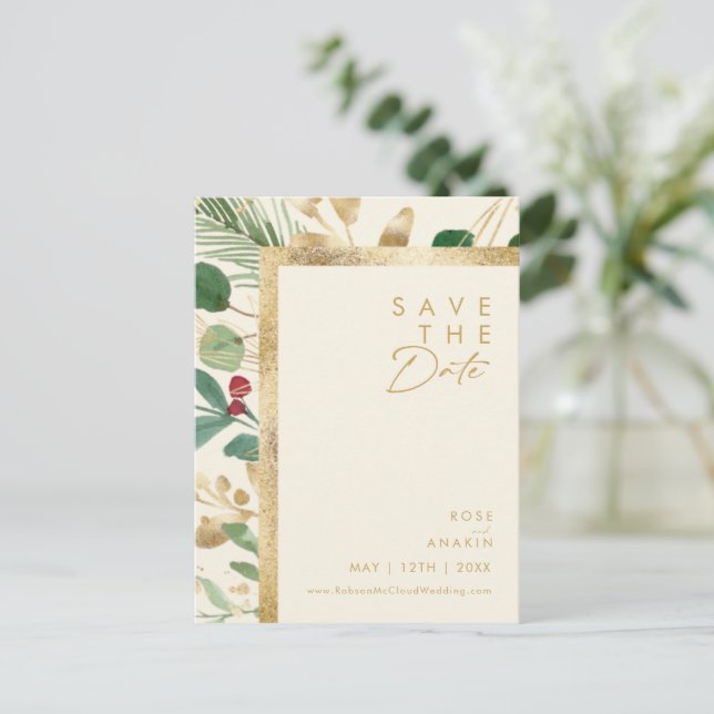 Convite Natal Moderno | Cartão Postal de Pré-Marcação em C (Em pé/Frente)