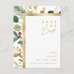 Convite Natal Moderno Cartão Postal de Save The Date Bra