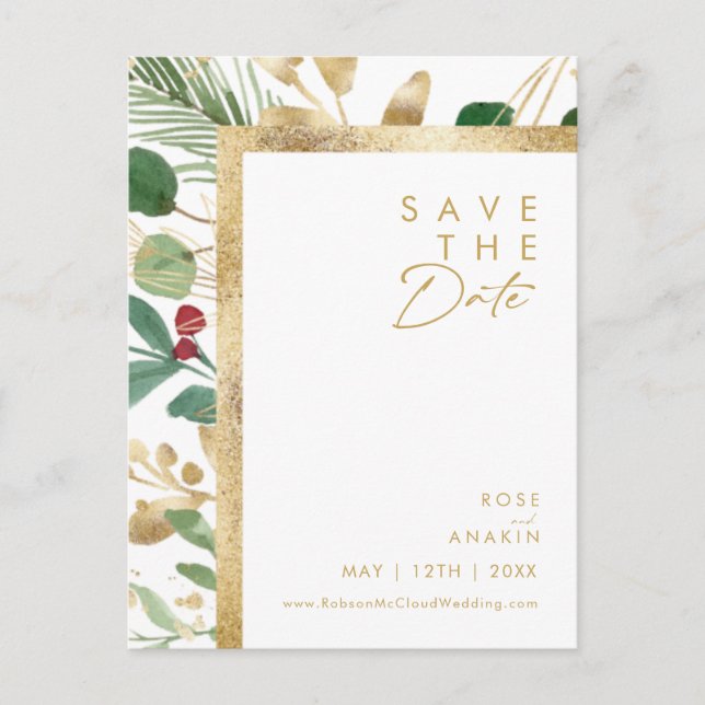 Convite Natal Moderno | Cartão Postal de Save The Date Bra (Frente)