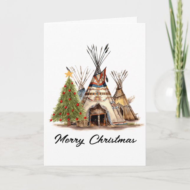 Convite Native American Christmas Card (Frente)