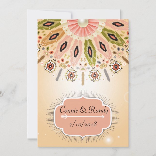 Convite Nativo para Casamento Americano (Frente)