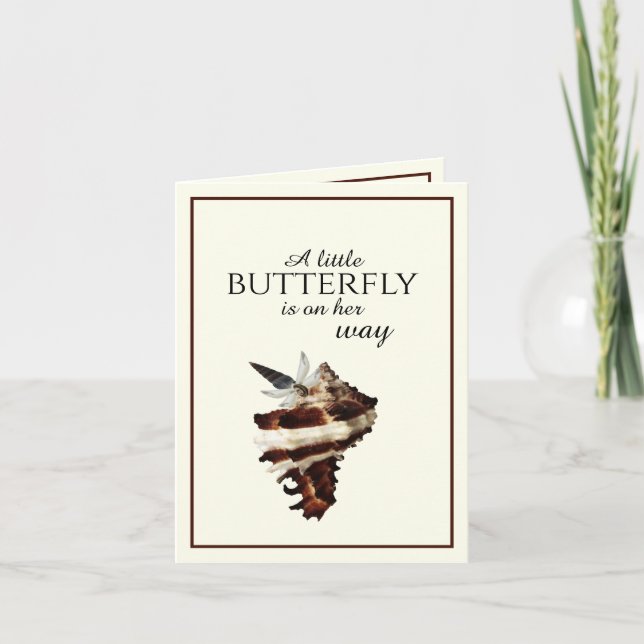 Convite Náutica sob o mar, carapaça, borboleta chic desért (Frente)