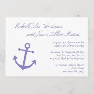 Convite náutico do casamento da âncora do barco