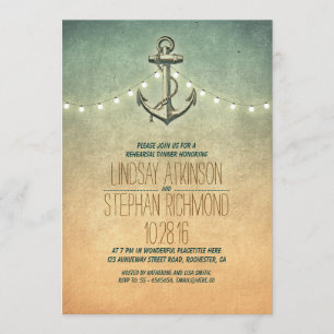 Convite náutico do jantar de ensaio das luzes