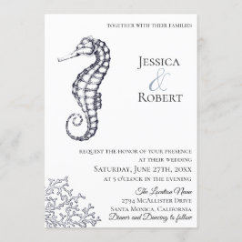 Convite Náutico para Casamento de Cavalos de Mar m