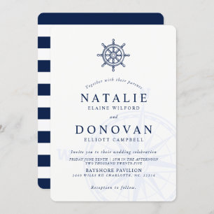 Convite Náutico para Casamento de Roda de Navio