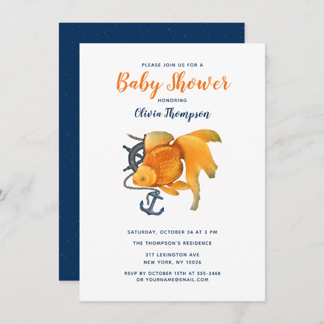 Convite Náutico para Rodas de Ancoragem de Peixes  (Frente/Verso)