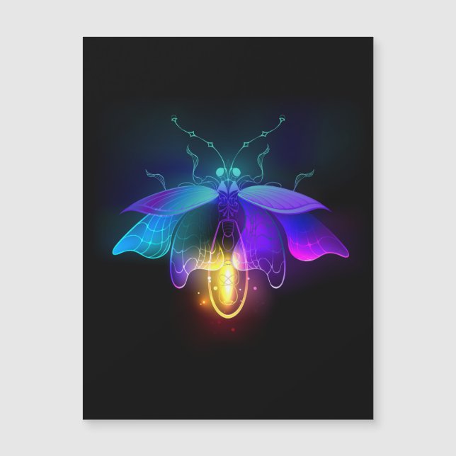 Convite Neon Firefly a preto (Frente)