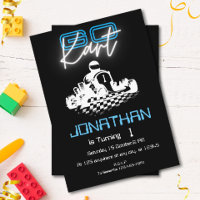 Convite Neon Go-Kart Birthday