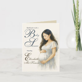 Convite Neutral Minimal Baby Shower Asian Mom to be