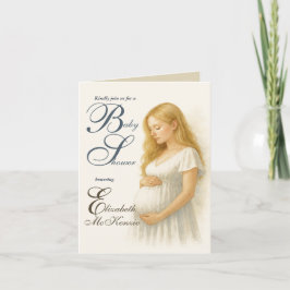 Convite Neutral Minimal Baby Shower Blode Mom to be