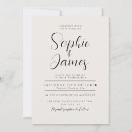 Convite Neutro Moderno Minimalista para Casamento