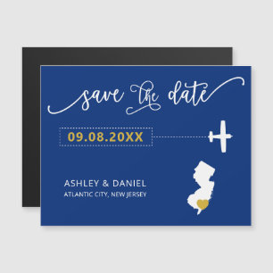 Convite New Jersey Wedding Save the Date Card, Mapa