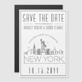 Convite New York Wedding | Skyline Estilizado Salvar a Dat