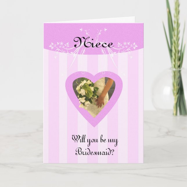 Convite Niece, você será minha Na moda de Bridesmaid e cla (Frente)