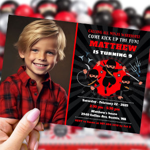 Convite Ninja, convite de aniversário Ninja