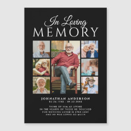 Convite No Loving Memory 7-Photo Memorial Magnetic Card