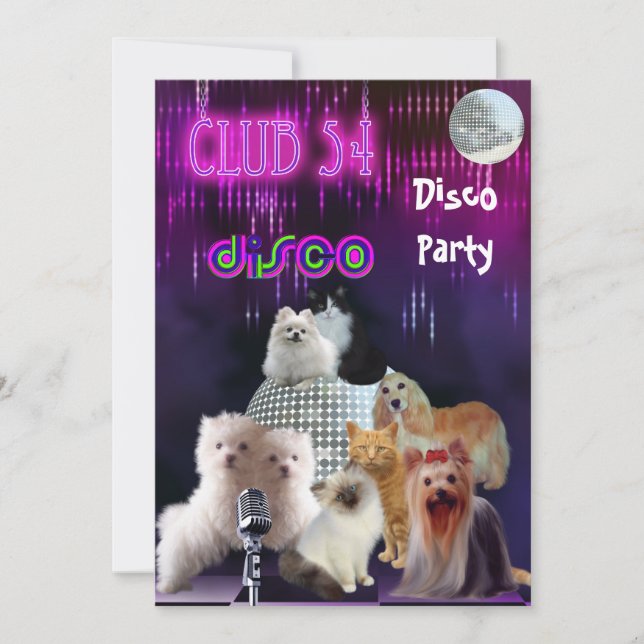 Convite Noite das Senhoras Festa Disco Cachorros G (Frente)