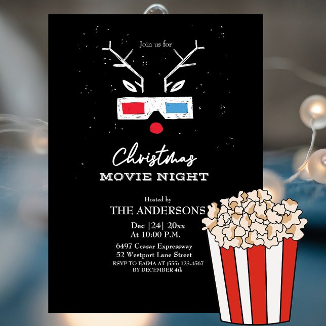 Convite Noite de Cinema de Natal (Criador carregado)
