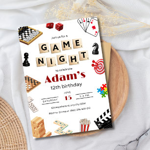 Convite Noite de Jogo de Aniversário, Noite de Jog