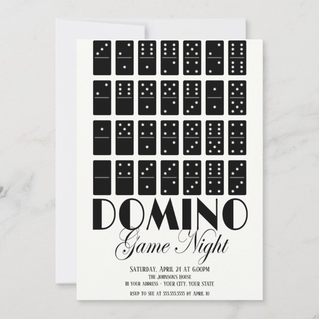 Convite Noite de Jogo Domino (Frente)