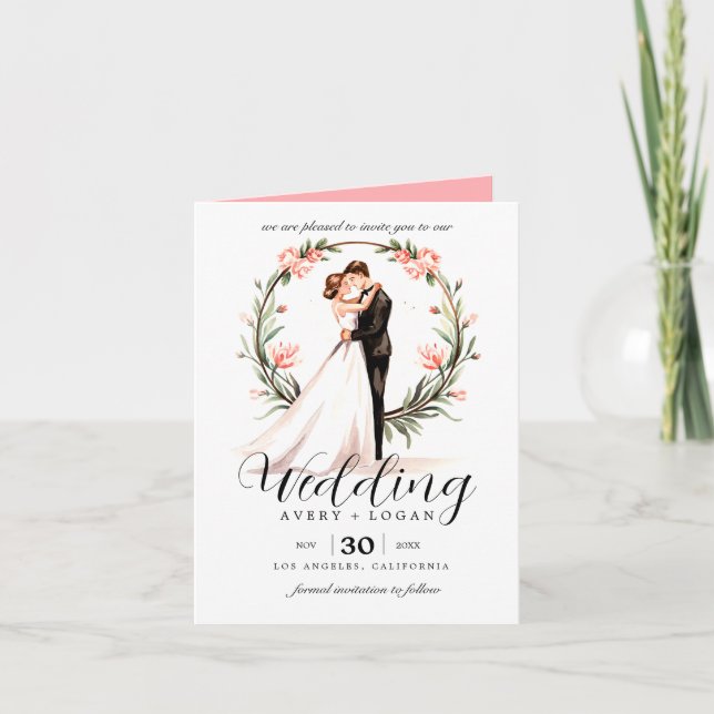 Convite noiva e noiva casal d'água casada (Frente)