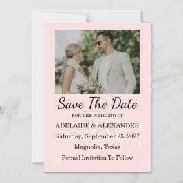 Convite Noivado Rosa Moderno Save The Date