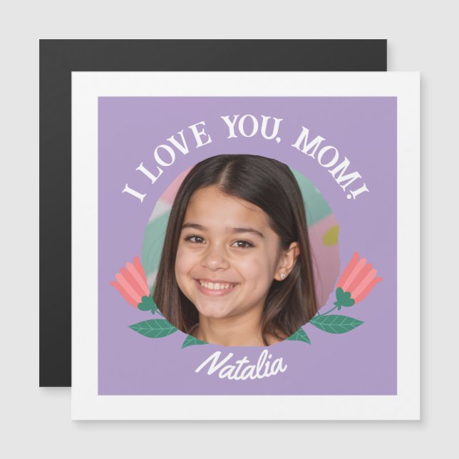 Convite Nome de Foto Personalizado Dia das Mães Eu Te Amo  (Frente/Verso)