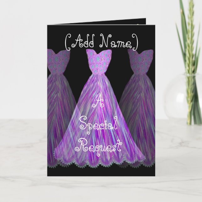 Convite NOME PERSONALIZADO - Roupa de PALHA de Bridesmaid (Frente)