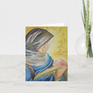 Convite Nossa Senhora do Silêncio segurando o menino Jesus
