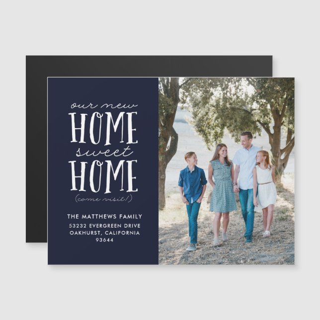 Convite Nosso Novo Anúncio de mudança de casa doce (Frente/Verso)