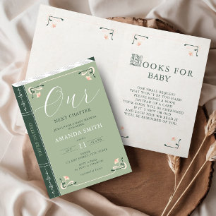 Convite Nosso Próximo Capítulo Storybook Books para Chá de