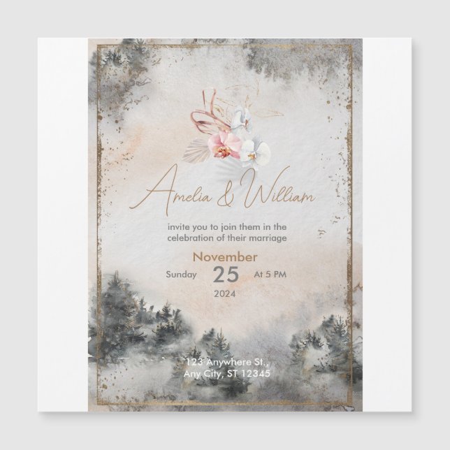Convite November Wedding Invitation (Frente)