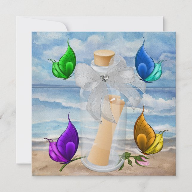 "Convite numa Garrafa" - Convite de Praia - SRF (Frente)