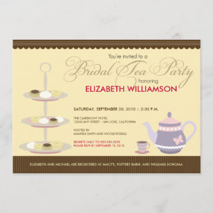 Convite nupcial encantador do tea party (amarelo)