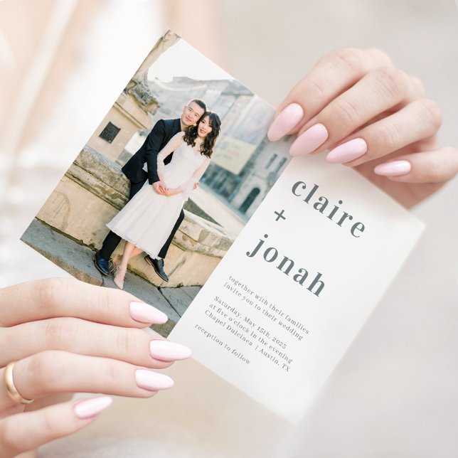 Convite Nupcial Moderno para Casamento de Fotos MN (Criador carregado)