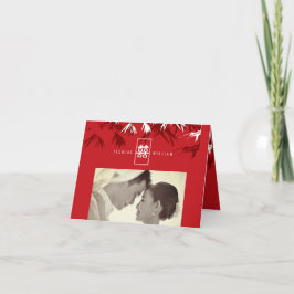 Convite O bambu sae felicidade dobro do casamento chinês