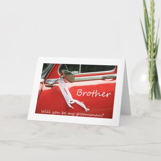 Convite O irmão   seja por favor meu padrinho de casamento (Frente)