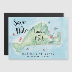 Convite O Mapa do Vineyard de Martha Whimsical Salva a Dat
