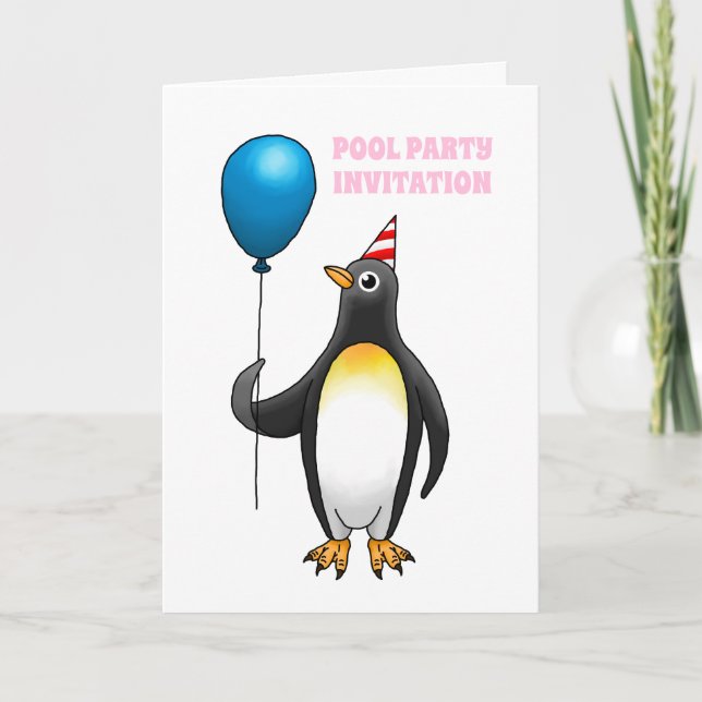 Convite O pinguim convida você para uma festa (Frente)